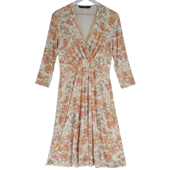 Peruvian Connection Persephone Floral Vneck Midi Dress - Picture 3 of 10